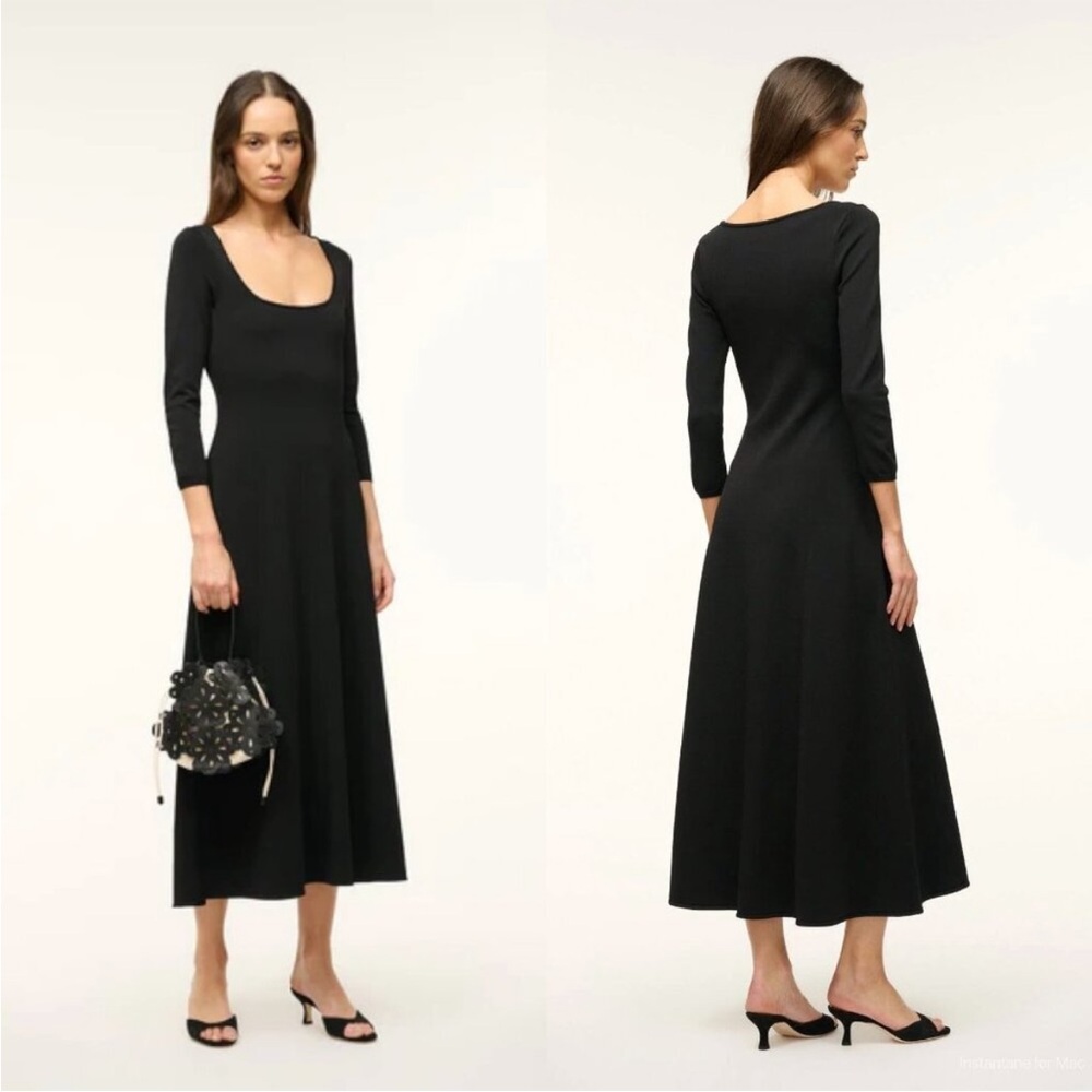 Staud Black Midi Dress